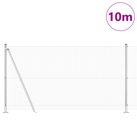 vidaXL Gelaste Draadhek met 7 Flanspanen 1.2x10 m Gegalvaniseerd Staal afbeelding3 - 1