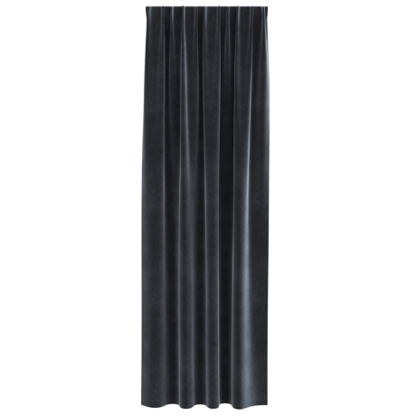vidaXL Verduisterende gordijnen 2 pcs Donkergrijs 140 x 225 cm Fluweel afbeelding3 - 1