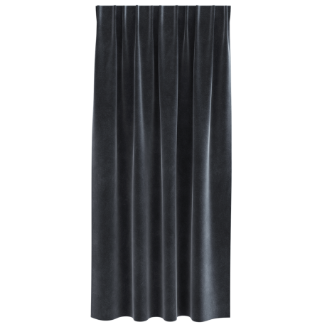 vidaXL Verduisterende gordijnen 2 pcs Donkergrijs 140 x 175 cm Fluweel afbeelding3 - 1