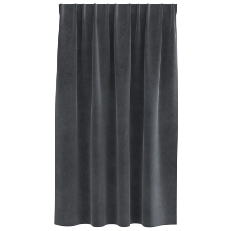 vidaXL Gordijnen 2 st verduisterend met bovenband fluweel lichtgrijs afbeelding3 - 1