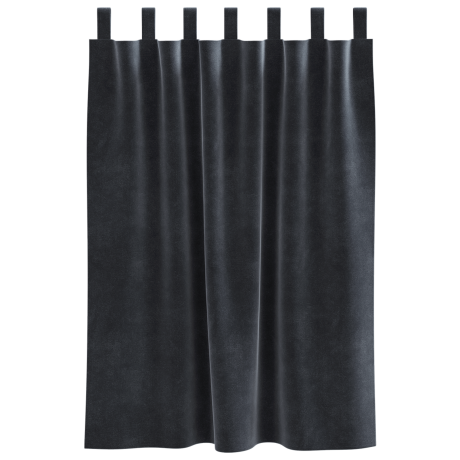 vidaXL Verduisterende gordijnen 2 pcs Donkergrijs 140 x 140 cm Fluweel afbeelding3 - 1