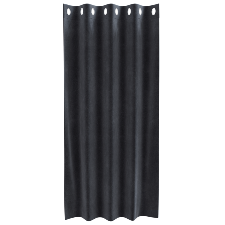 vidaXL Verduisterende gordijnen 2 pcs Donkergrijs 140 x 175 cm Fluweel afbeelding3 - 1
