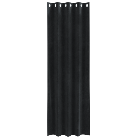 vidaXL Gordijnen 2 st verduisterend met ringen fluweel zwart afbeelding3 - 1