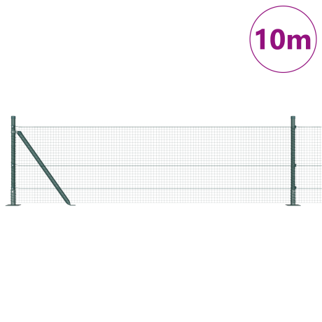 vidaXL Heipostset Set van 2 Groen Kunststof-gecoat metaal 10 x 0.5 m afbeelding3 - 1