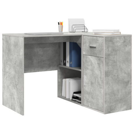 vidaXL Hoekbureau Betongrijs 102x88x75 cm Engineering Hout afbeelding3 - 1