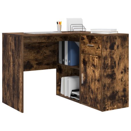 vidaXL Hoekbureau Gerookt Eiken 102x88x75 cm Gelaagd Hout afbeelding3 - 1