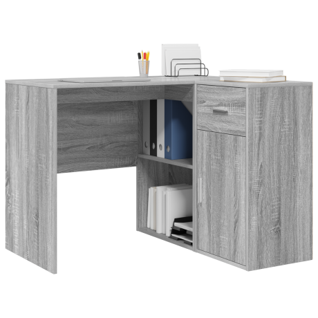 vidaXL Hoekbureau Grijs Sonoma 102x88x75 cm Engineered Hout afbeelding3 - 1