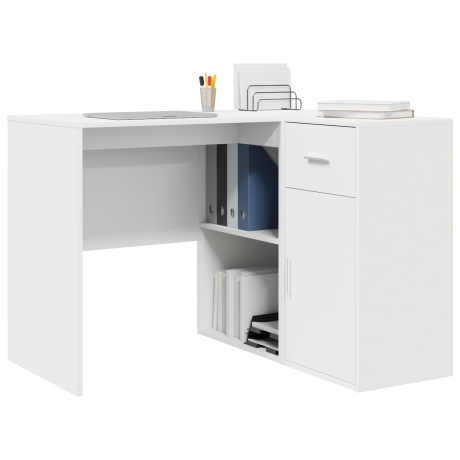 vidaXL Hoekbureau Wit 102x88x75 cm Gelaagd Hout afbeelding3 - 1