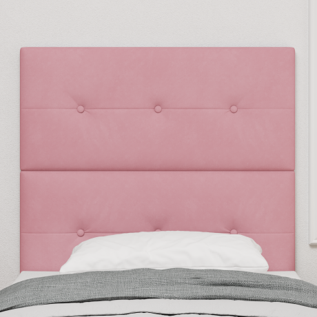 vidaXL Hoofdbord met Knopen - Gevuld - Roze - 90 cm - Fluweel afbeelding3 - 1
