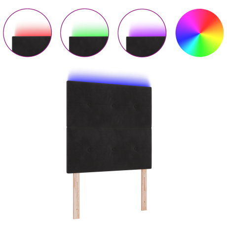 vidaXL Hoofdbord met LED 100 cm fluweel zwart afbeelding3 - 1