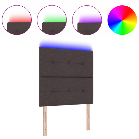 vidaXL Hoofdbord met LED 90 cm stof donkerbruin afbeelding3 - 1