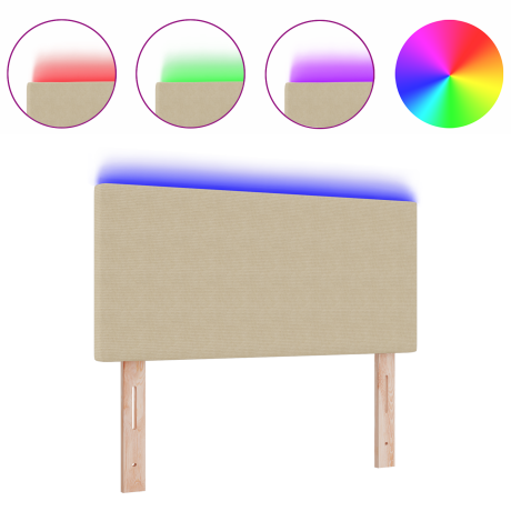 vidaXL Hoofdbord met LED effen 90 cm ribfluweel lichtgroen grijs afbeelding3 - 1