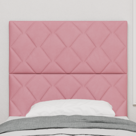 vidaXL Hoofdbord met ruitjes 100 cm fluweel roze afbeelding3 - 1