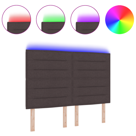 vidaXL Hoofdbord met strepen 72 cm stof donkerbruin afbeelding3 - 1