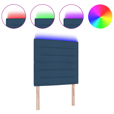 vidaXL Hoofdbord met strepen 90 cm stof blauw afbeelding3 - 1