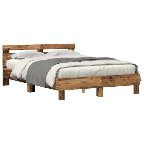 vidaXL Houten Bedframe Gerecycled Hout 140 x 190 cm Verstelbaar Bedframe afbeelding3 - 1