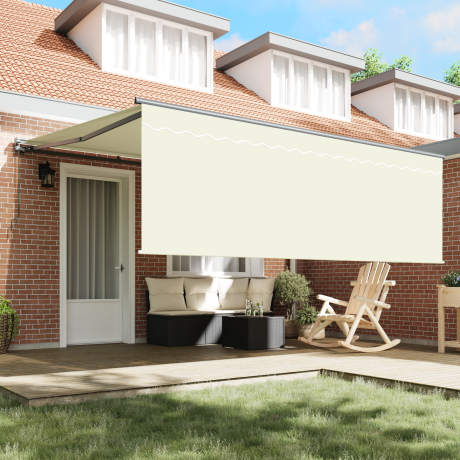 vidaXL Inklapbaar Zonnescherm Beige 400 × 300 cm Polyester afbeelding3 - 1