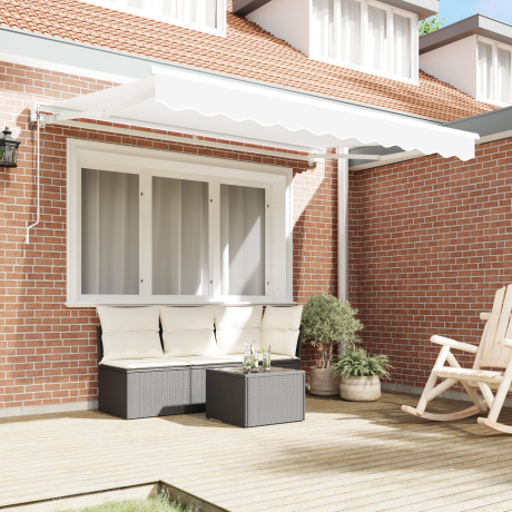 vidaXL Inklapbaar Zonnescherm Wit 350x200 cm Stof en Aluminium afbeelding3 - 1