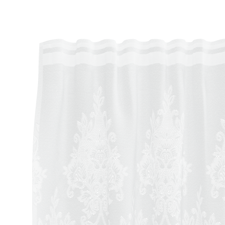 vidaXL Kantgordijn met gordijnen Bloemen Wit 150 x 180 cm Polyester afbeelding3 - 1