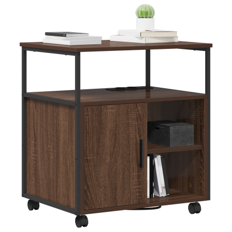 vidaXL Kantoor kast bruin eikenkleur 60 x 46 x 67 cm Bewerkt hout afbeelding3 - 1