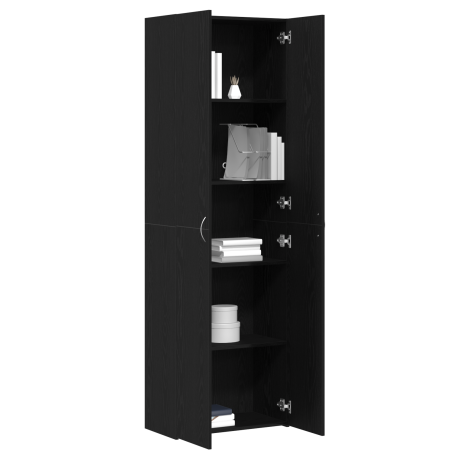 vidaXL Kantoorkast Zwart Eiken 60x32x190 cm Bewerkte Hout afbeelding3 - 1