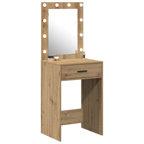 vidaXL Kaptafel met LED-verlichting - Artisan Eiken 50x41x135 cm afbeelding3 - 1