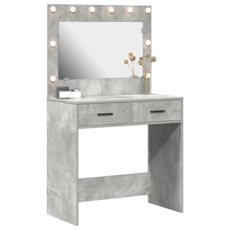vidaXL Kaptafel met LED Verlichting - Beton Grijs 78,5x41x135 cm afbeelding3 - 1