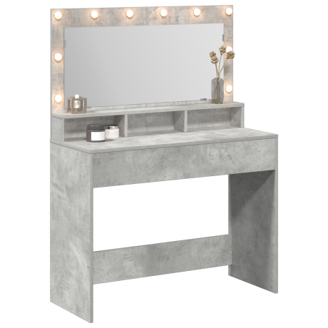 vidaXL Kaptafel met LED Verlichting - Betonnen Grijs, 100x41x135 cm afbeelding3 - 1