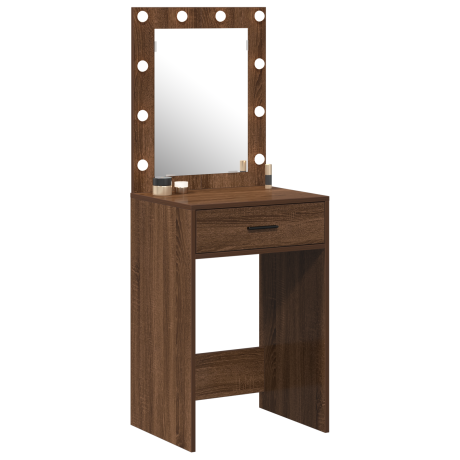 vidaXL Kaptafel met LED-verlichting - Bruin Eiken 50x41x135 cm afbeelding3 - 1