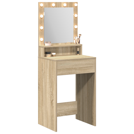 vidaXL Kaptafel met LED-verlichting in Sonoma Eiken, 50x41x135 cm afbeelding3 - 1