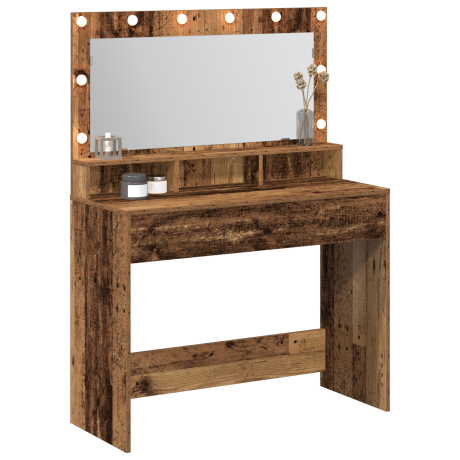 vidaXL Kaptafel met LED-verlichting - Vintage Hout - 100x41x135 cm afbeelding3 - 1
