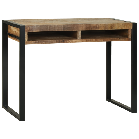 vidaXL Kaptafel met spiegel 100x50x75 cm massief ruw mangohout afbeelding3 - 1
