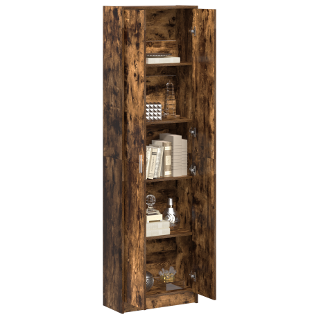 vidaXL Kledingkast Gerookt eiken 55 x 25 x 189 cm Bewerkt hout afbeelding3 - 1
