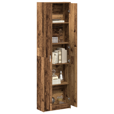 vidaXL Kledingkast met plank Oud Hout 55 x 25 x 189 cm Bewerkt hout afbeelding3 - 1