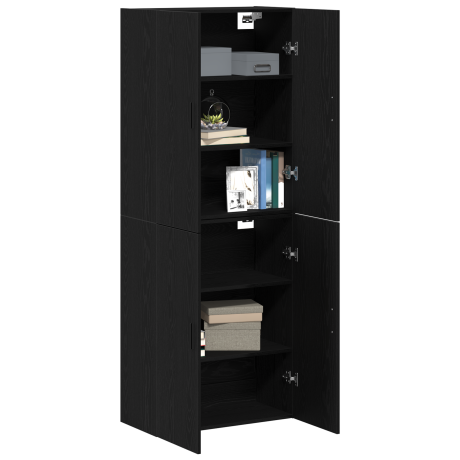 vidaXL Kasten 2 st 69,5x34x180 cm bewerkt hout zwart eikenkleurig afbeelding3 - 1