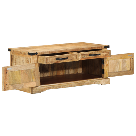 vidaXL Koffietafel 90x50x40 cm Massief Hout Ruw Mango afbeelding3 - 1