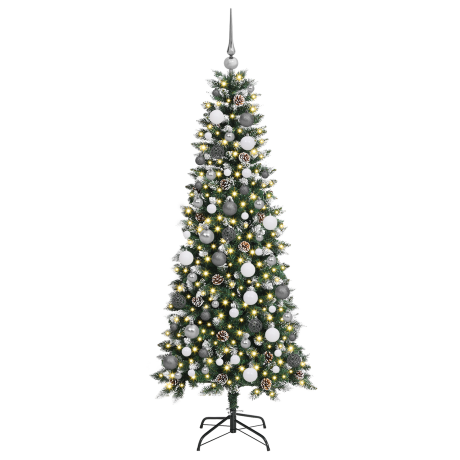 vidaXL Kunstkerstboom met decoratieve touwlichten Groen 180 cm PVC afbeelding3 - 1