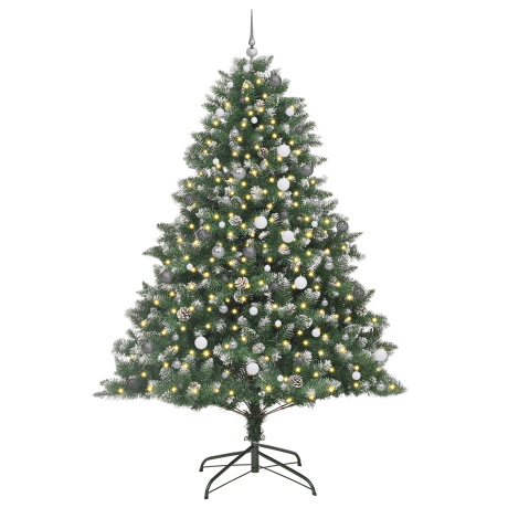 vidaXL Kunstkerstboom with Decorative String Lights Groen 240 cm PVC afbeelding3 - 1