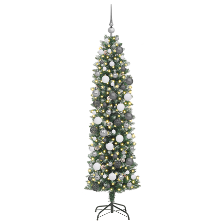 vidaXL Kunstmatige slanke kerstboom Groen 180 cm PVC afbeelding3 - 1
