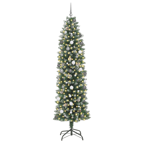 vidaXL Kunstmatige slanke kerstboom Groen 240 cm PVC afbeelding3 - 1