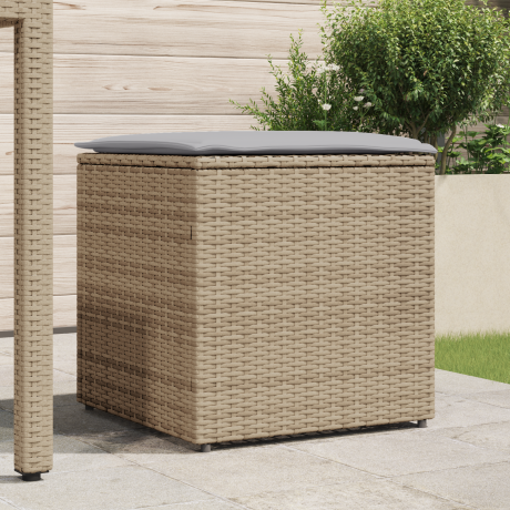 vidaXL Kussenbox Beige 50x50x50 cm Poly Rattan afbeelding3 - 1
