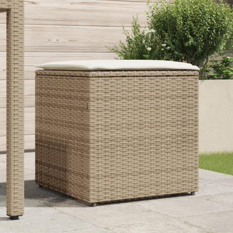 vidaXL Kussenbox Beige 50x50x50 cm van Poly Rattan afbeelding3 - 1