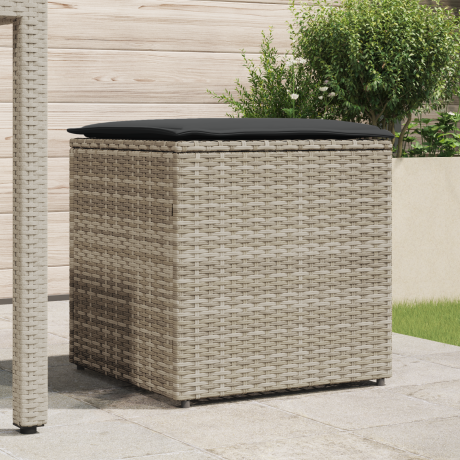 vidaXL Kussenbox Lichtgrijs 50x50x50 cm van Poly Rattan afbeelding3 - 1
