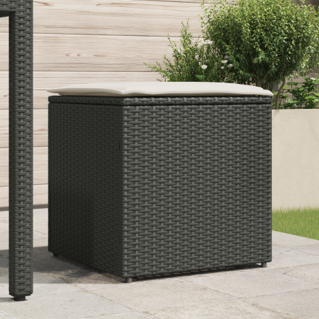 vidaXL Kussenbox Zwart 50x50x50 cm Poly Rattan afbeelding3 - 1