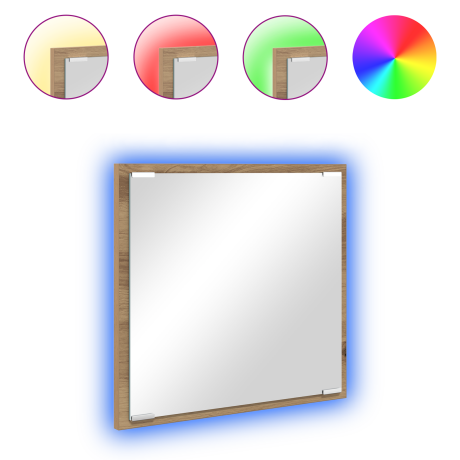 vidaXL LED Badkamerspiegel Artisan Eiken 40x8.5x37 cm Bewerkt Hout afbeelding3 - 1