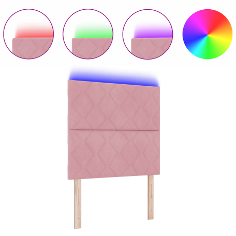 vidaXL LED Hoofdbord Diamantblok Ontwerp Roze 100 cm Velours afbeelding3 - 1