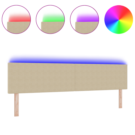vidaXL LED Hoofdbord Simpel Ontwerp Lichtgroen Grijs 100 cm Katoenachtige Stof afbeelding3 - 1