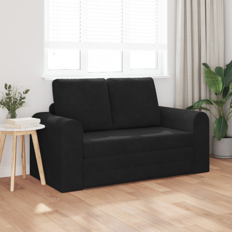 vidaXL Ligbank Sofa Bed 2-in-1 Zwart 148x71x83 cm Fluweel afbeelding3 - 1