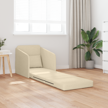 vidaXL ligbed 2-in-1 Crème 65x80x83 cm Stof afbeelding3 - 1