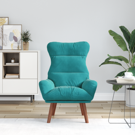 vidaXL Ligbed Turquoise Velours afbeelding3 - 1